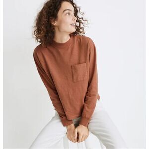 Madewell Garment Dyed Pocket Tee Warm Umber Women’s Size Small